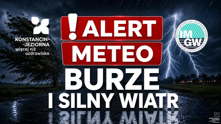 Nawet 110 km/h w porywach. Seria ostrzeżeń dla Konstancina-Jeziorny