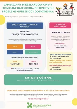 Dwie bezpłatne formy pomocy w Konstancinie-Jeziornie. Ruszają zapisy