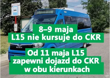 L15 zmienia trasę przy CKR. Od 11 maja autobusy dojadą w obie strony