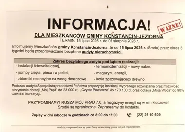 Ulotki o bezpłatnych audytach krążą po gminie. Urząd ostrzega