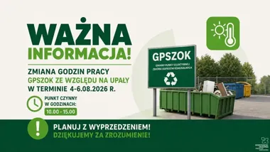 GPSZOK skróci godziny pracy. Upały zmienią zasady przyjmowania odpadów