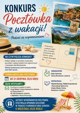 Pocztówka z wakacji wraca do Konstancina. Na autorów czekają upominki