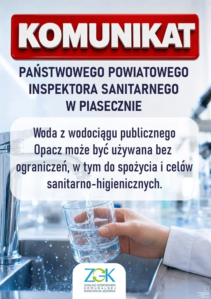 Woda z wodociągu Opacz bez ograniczeń. Sanepid potwierdził wyniki badań