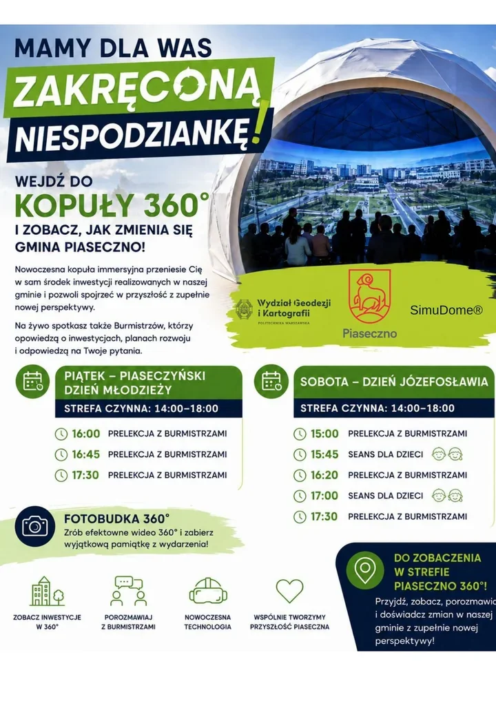 Piaseczno w kopule 360°. Inwestycje i plany pokażą z bliska