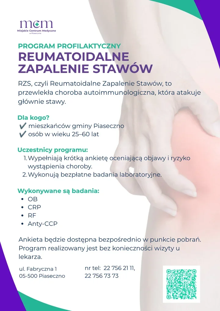 Ból i sztywność dłoni? W Piasecznie można sprawdzić ryzyko RZS