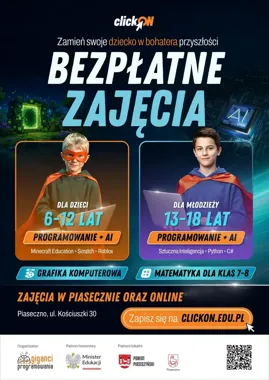 Programowanie, sztuczna inteligencja i Minecraft. Bezpłatne zajęcia w Piasecznie