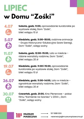 Dom Zośki szykuje lipiec pełen warsztatów i pokazów. W kalendarzu rodzinne atrakcje