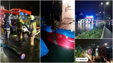 Nocna ulewa nad Piasecznem. Strażacy interweniowali w kilku newralgicznych punktach