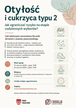 W Piasecznie ruszają warsztaty otyłości i cukrzycy oparte na codziennych nawykach