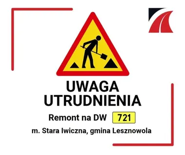 Remont DW721 w Starej Iwicznej. Kierowców czeka ruch wahadłowy